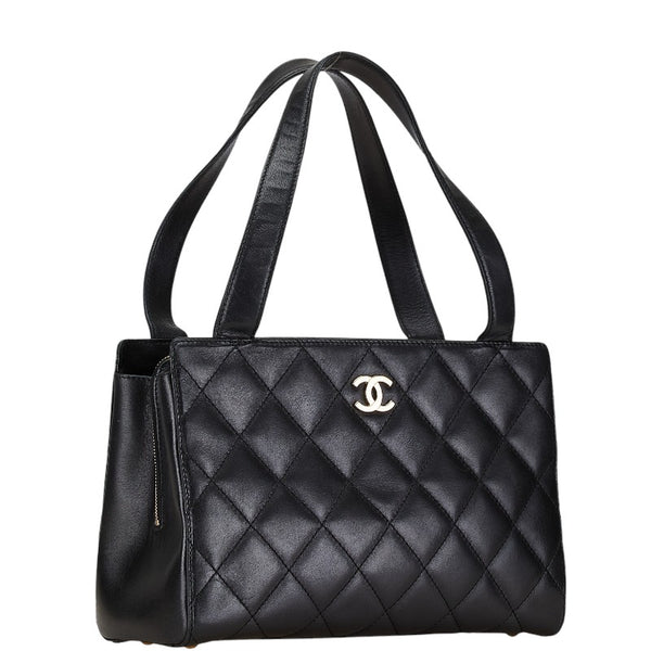 シャネル マトラッセ ココマーク ハンドバッグ トートバッグ ブラック レザー レディース CHANEL 【中古】