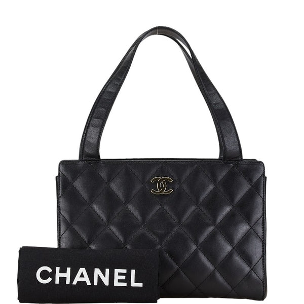 シャネル マトラッセ ココマーク ハンドバッグ トートバッグ ブラック レザー レディース CHANEL 【中古】