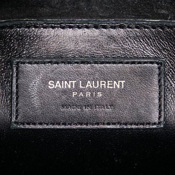 サンローラン チェリー ベイビーダッフル ハンドバッグ ショルダーバッグ 2WAY 330958 ブラック レザー レディース SAINT LAURENT 【中古】