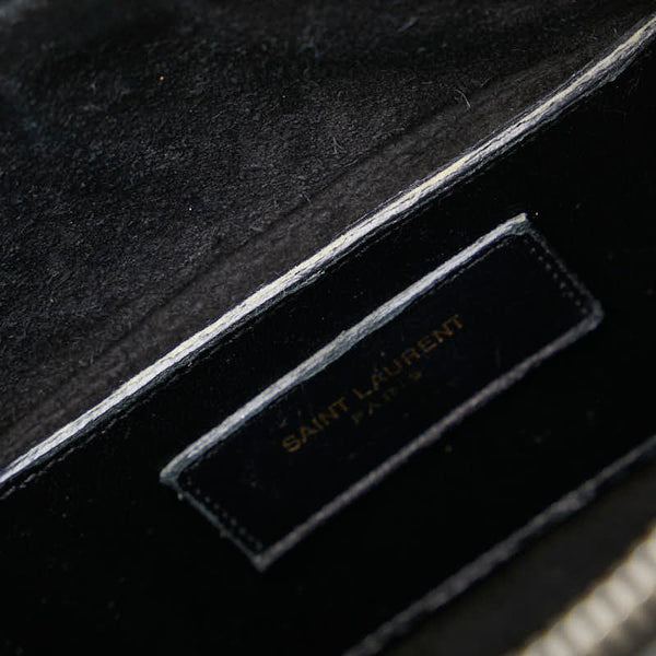 サンローラン チェリー ベイビーダッフル ハンドバッグ ショルダーバッグ 2WAY 330958 ブラック レザー レディース SAINT LAURENT 【中古】