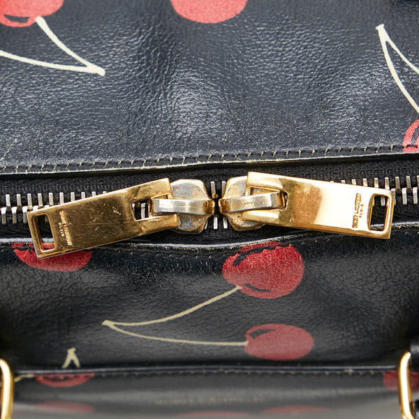 サンローラン チェリー ベイビーダッフル ハンドバッグ ショルダーバッグ 2WAY 330958 ブラック レザー レディース SAINT LAURENT 【中古】