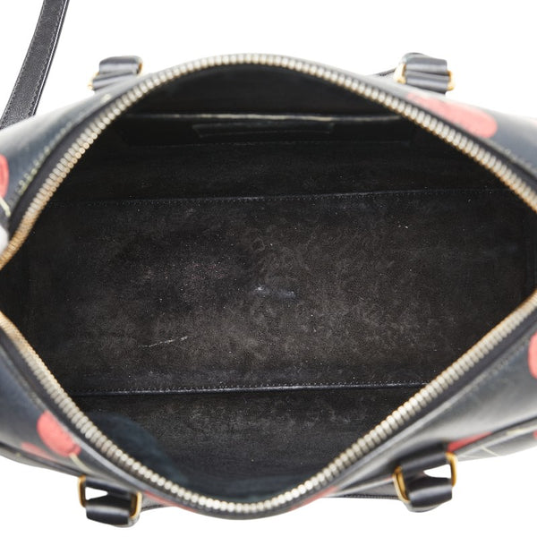 サンローラン チェリー ベイビーダッフル ハンドバッグ ショルダーバッグ 2WAY 330958 ブラック レザー レディース SAINT LAURENT 【中古】