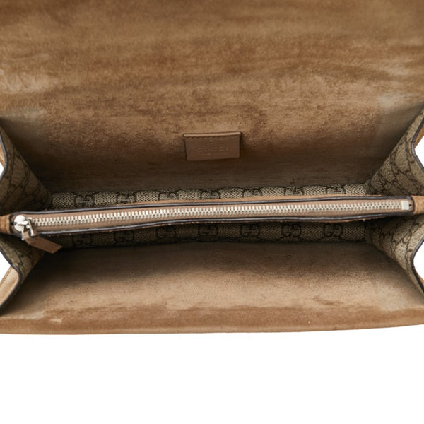 グッチ GGスプリーム デュオニュソス チェーン ショルダーバッグ 400249 ベージュ PVC レザー レディース GUCCI 【中古】