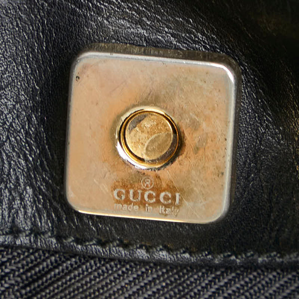 グッチ GGキャンバス チェーン ショルダーバッグ 001 4168 200047 ブラック ベージュ キャンバス プラスチック レディース GUCCI 【中古】