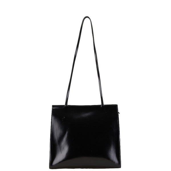 サルヴァトーレフェラガモ ロゴ トートバッグ ショルダーバッグ ブラック パテントレザー レディース Salvatore Ferragamo 【中古】