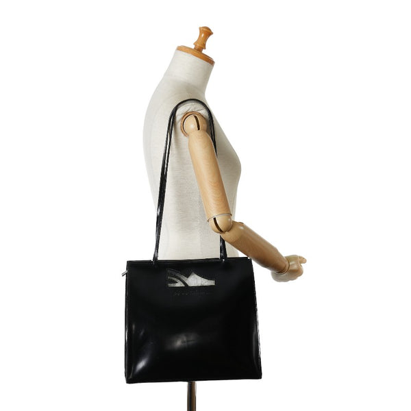 サルヴァトーレフェラガモ ロゴ トートバッグ ショルダーバッグ ブラック パテントレザー レディース Salvatore Ferragamo 【中古】