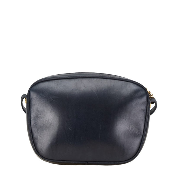 サルヴァトーレフェラガモ ヴァラリボン 斜め掛け ショルダーバッグ ネイビー レザー レディース Salvatore Ferragamo 【中古】