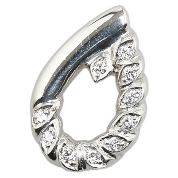ポーラ Pt900 プラチナ ダイヤ0.10ct 雫 モチーフ ペンダントトップ レディース POLA 【中古】