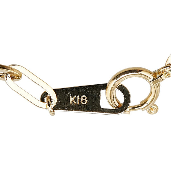 ノーブランド K18YG イエローゴールド ダイヤ0.03ct インフィニティ チェーン ブレスレット レディース no brand 【中古】