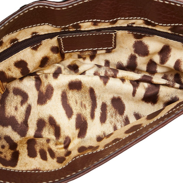 ドルチェアンドガッバーナ ワンショルダーバッグ ブラウン レザー レディース DOLCE&GABBANA 【中古】