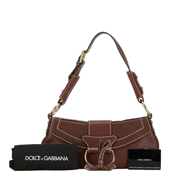 ドルチェアンドガッバーナ ワンショルダーバッグ ブラウン レザー レディース DOLCE&GABBANA 【中古】