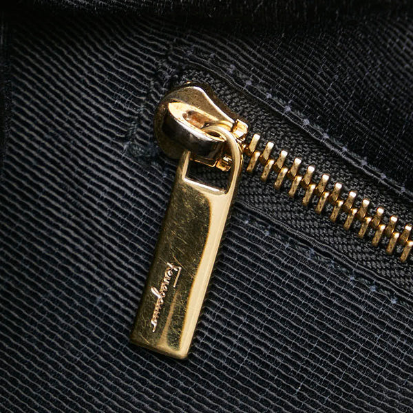 サルヴァトーレフェラガモ ハンドバッグ トートバッグ ブラック レザー エナメル レディース Salvatore Ferragamo 【中古】