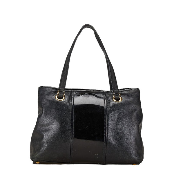 サルヴァトーレフェラガモ ハンドバッグ トートバッグ ブラック レザー エナメル レディース Salvatore Ferragamo 【中古】