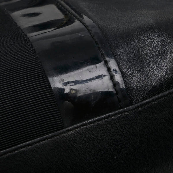 サルヴァトーレフェラガモ ハンドバッグ トートバッグ ブラック レザー エナメル レディース Salvatore Ferragamo 【中古】