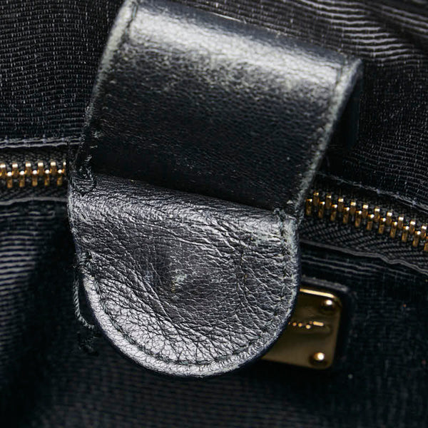 サルヴァトーレフェラガモ ハンドバッグ トートバッグ ブラック レザー エナメル レディース Salvatore Ferragamo 【中古】