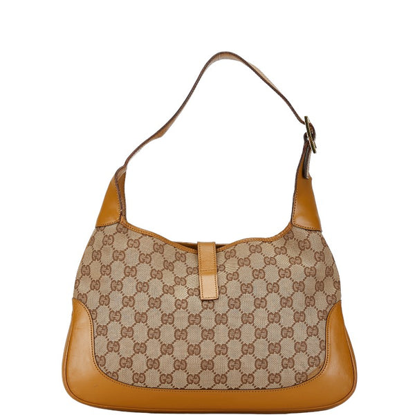 グッチ ジャッキー シェリー ワンショルダー 001 3306 ベージュ キャンバス レザー レディース GUCCI 【中古】
