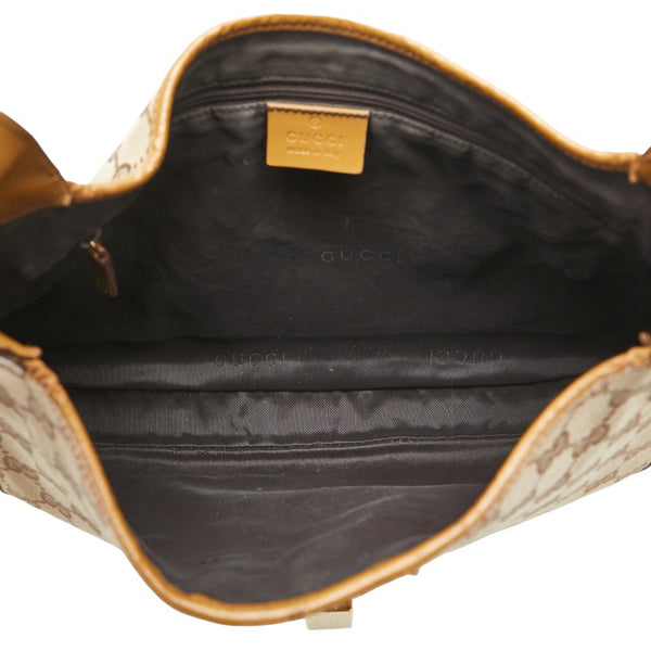 グッチ ジャッキー シェリー ワンショルダー 001 3306 ベージュ キャンバス レザー レディース GUCCI 【中古】