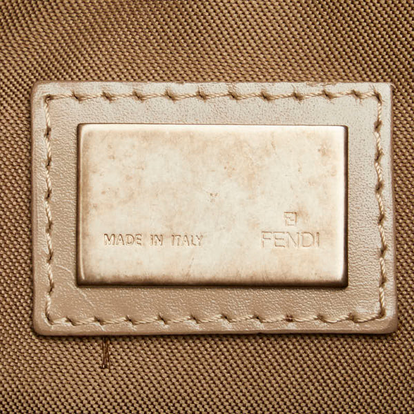 フェンディ ズッカ トートバッグ ベージュ キャンバス レザー レディース FENDI 【中古】