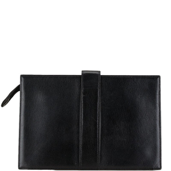 サンローラン クラッチバッグ セカンドバッグ ブラック レザー レディース SAINT LAURENT 【中古】