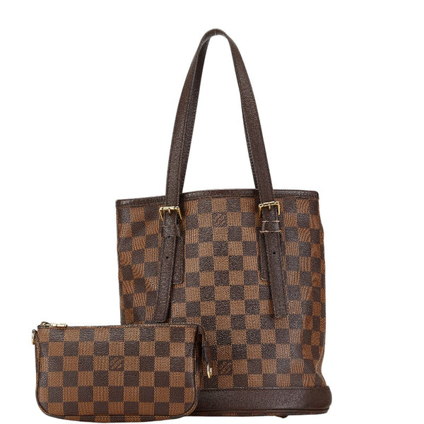 ルイ ヴィトン ダミエ マレ トートバッグ ショルダーバッグ バケツ N42240 ブラウン PVC レザー レディース LOUIS VUITTON 【中古】