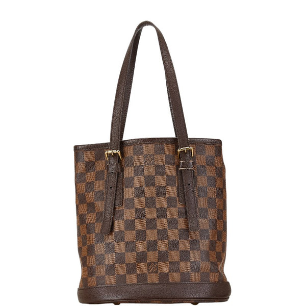 ルイ ヴィトン ダミエ マレ トートバッグ ショルダーバッグ バケツ N42240 ブラウン PVC レザー レディース LOUIS VUITTON 【中古】
