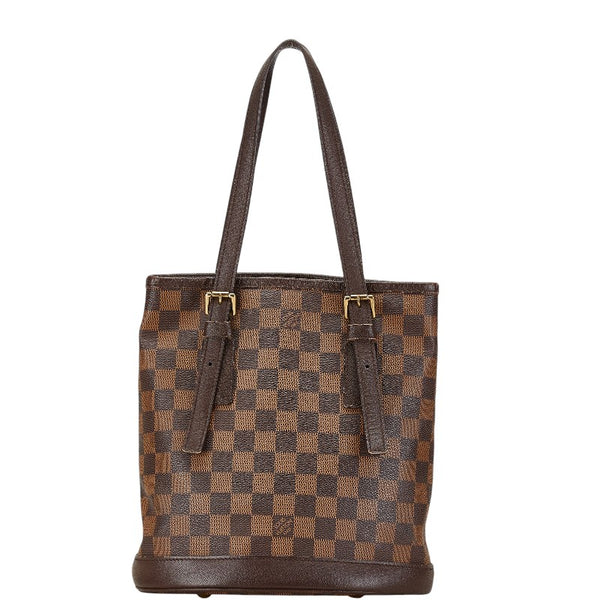 ルイ ヴィトン ダミエ マレ トートバッグ ショルダーバッグ バケツ N42240 ブラウン PVC レザー レディース LOUIS VUITTON 【中古】