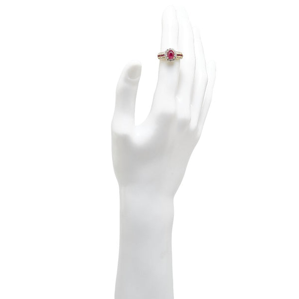 K18YG イエローゴールド ルビー1.64ct ダイヤ0.36ct リング 指輪 #51 レディース 11号 【中古】