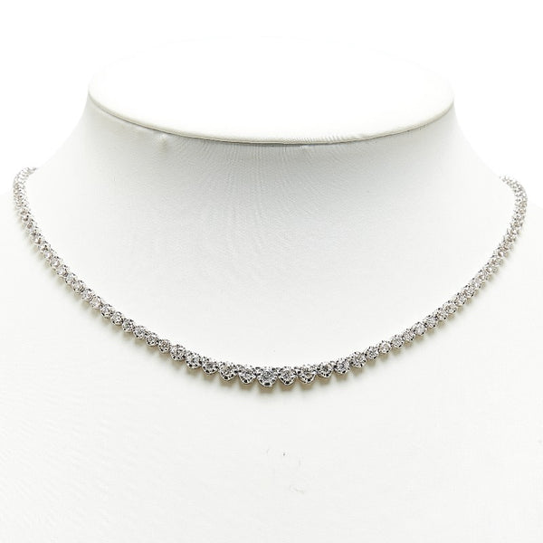 Pt900 プラチナ ダイヤ5.02ct テニスチェーン ネックレス レディース 【中古】