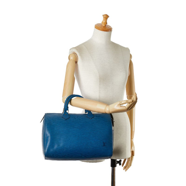 ルイ ヴィトン エピ スピーディ30 ハンドバッグ ミニボストンバッグ M43005 トレドブルー レザー レディース LOUIS VUITTON 【中古】