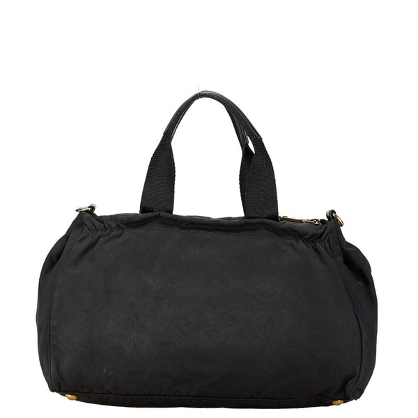 プラダ 三角ロゴプレート ハンドバッグ ショルダーバッグ 2WAY ブラック ナイロン レザー レディース PRADA 【中古】