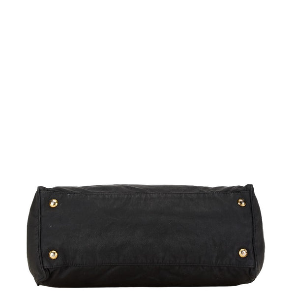 プラダ 三角ロゴプレート ハンドバッグ ショルダーバッグ 2WAY ブラック ナイロン レザー レディース PRADA 【中古】