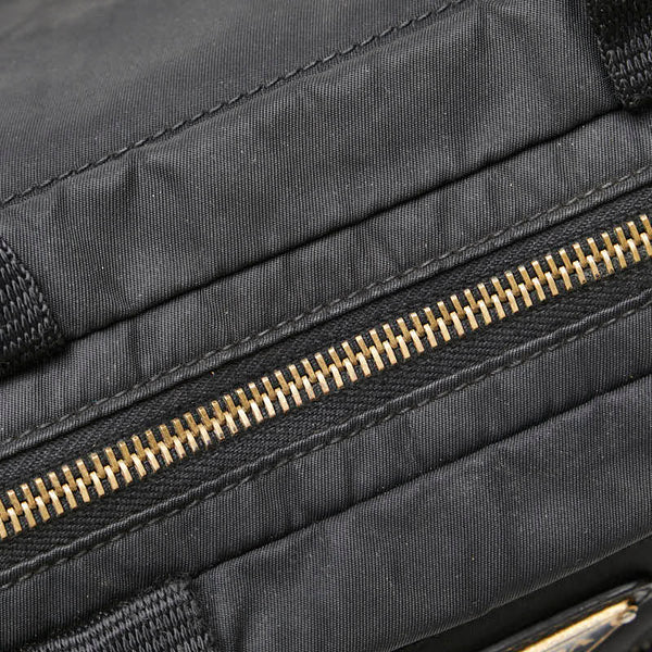 プラダ 三角ロゴプレート ハンドバッグ ショルダーバッグ 2WAY ブラック ナイロン レザー レディース PRADA 【中古】