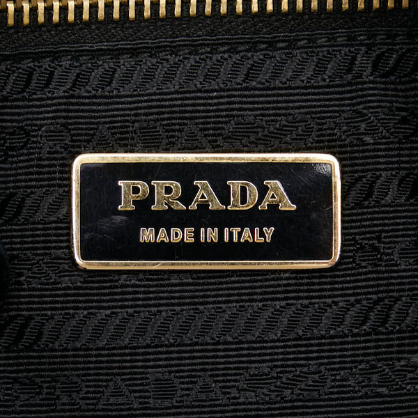 プラダ 三角ロゴプレート ハンドバッグ ショルダーバッグ 2WAY ブラック ナイロン レザー レディース PRADA 【中古】