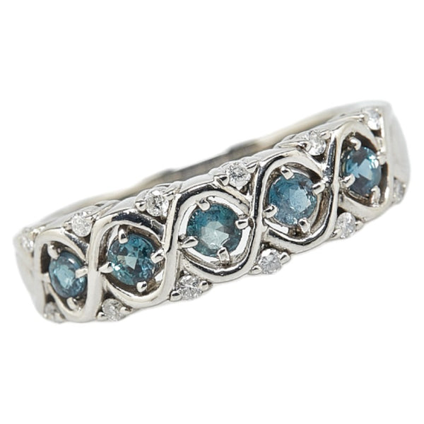 Pt900 プラチナ アレキサンドライト0.37ｃｔ ダイヤ0.12ct リング 指輪 #54 レディース 14.5号 【中古】