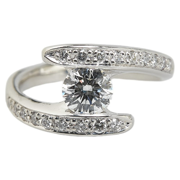 Pt900 プラチナ ダイヤ0.747ct ダイヤ0.26ct リング 指輪 レディース 11号 【中古】