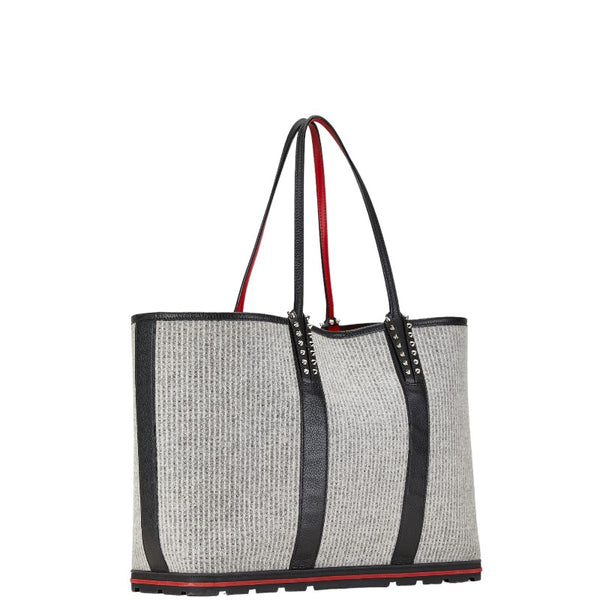 クリスチャンルブタン スタッズ カバタ ハンドバッグ トートバッグ グレー ブラック レザー レディース Christian Louboutin 【中古】