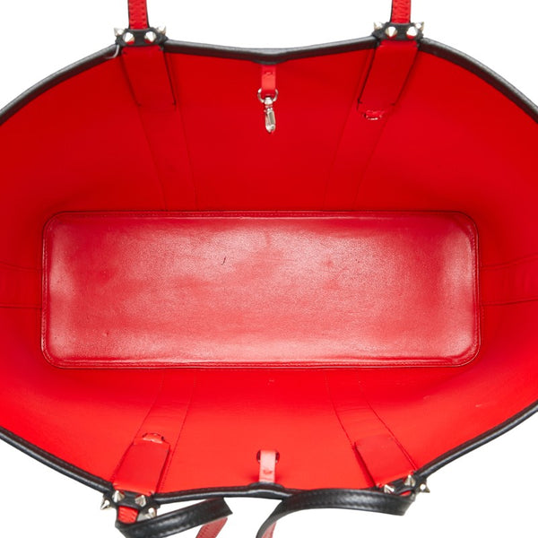 クリスチャンルブタン スタッズ カバタ ハンドバッグ トートバッグ グレー ブラック レザー レディース Christian Louboutin 【中古】