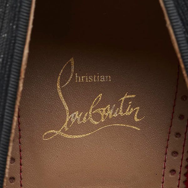 クリスチャンルブタン スタッズ ローファー スリッポン サイズ:41 1/2 ブラック スウェード レザー メンズ Christian Louboutin 【中古】