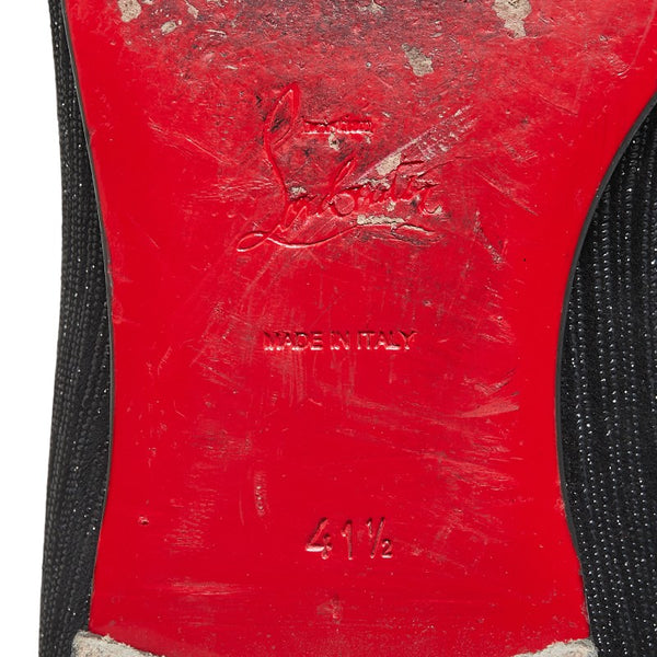 クリスチャンルブタン スタッズ ローファー スリッポン サイズ:41 1/2 ブラック スウェード レザー メンズ Christian Louboutin 【中古】