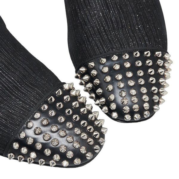 クリスチャンルブタン スタッズ ローファー スリッポン サイズ:41 1/2 ブラック スウェード レザー メンズ Christian Louboutin 【中古】