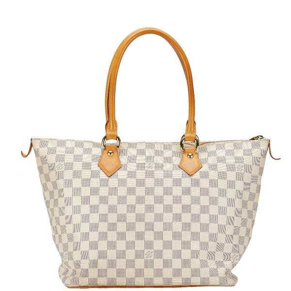 ルイ ヴィトン ダミエ アズール サレヤMM トートバッグ ショルダーバッグ N51185 ホワイト PVC レザー レディース LOUIS VUITTON 【中古】