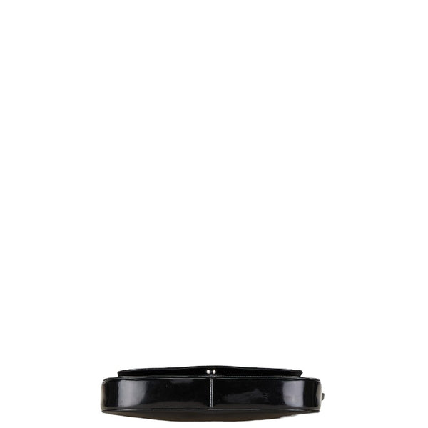 グッチ ロゴ ワンショルダーバッグ ハンドバッグ 001 3195 002058 ブラック パテントレザー レディース GUCCI 【中古】