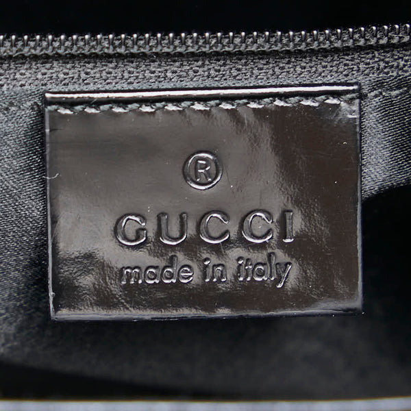 グッチ ロゴ ワンショルダーバッグ ハンドバッグ 001 3195 002058 ブラック パテントレザー レディース GUCCI 【中古】