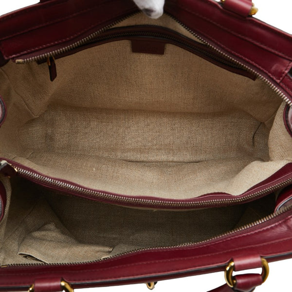 グッチ ホースビット ハンドバッグ 296900 ボルドー ワインレッド レザー レディース GUCCI 【中古】