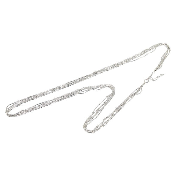 Pt850 プラチナ 5連 ネックレス レディース 【中古】