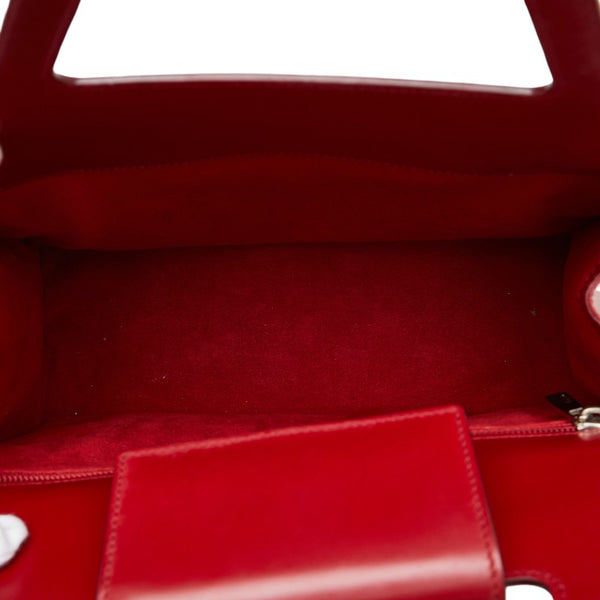 サルヴァトーレフェラガモ ガンチーニ モチーフ ハンドバッグ BW-21 1858 レッド レザー レディース Salvatore Ferragamo 【中古】