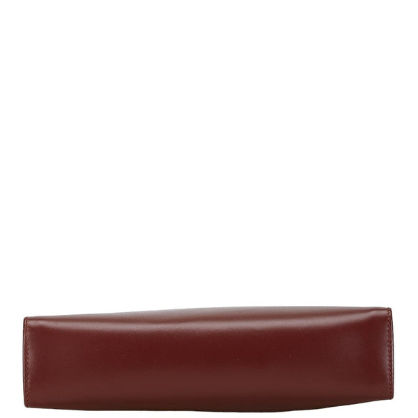 カルティエ マストライン セカンドバッグ ハンドバッグ ボルドー ワインレッド レザー レディース CARTIER 【中古】