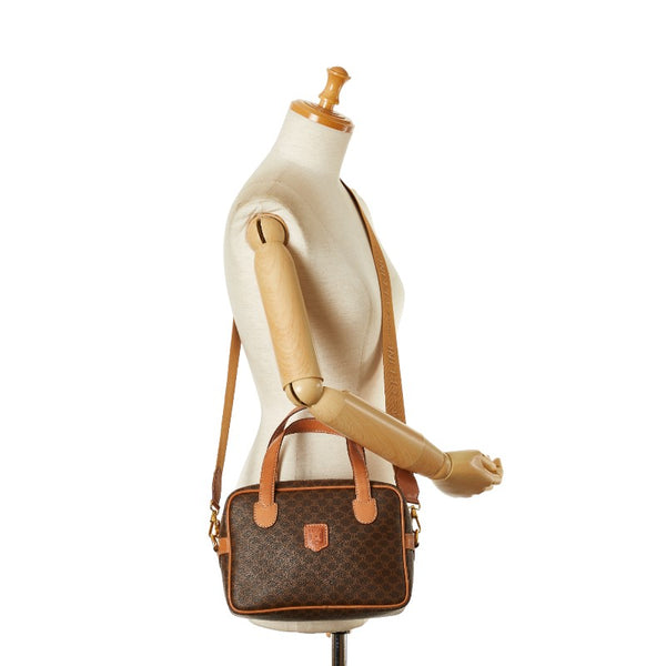 セリーヌ マカダム ハンドバッグ ショルダーバッグ 2WAY ブラウン PVC レザー レディース CELINE 【中古】