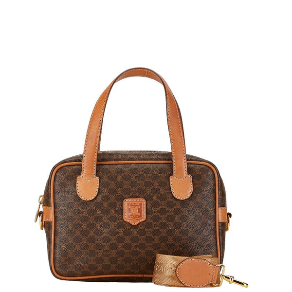 セリーヌ マカダム ハンドバッグ ショルダーバッグ 2WAY ブラウン PVC レザー レディース CELINE 【中古】
