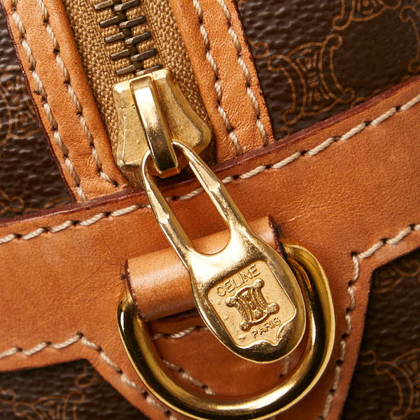 セリーヌ マカダム ハンドバッグ ショルダーバッグ 2WAY ブラウン PVC レザー レディース CELINE 【中古】